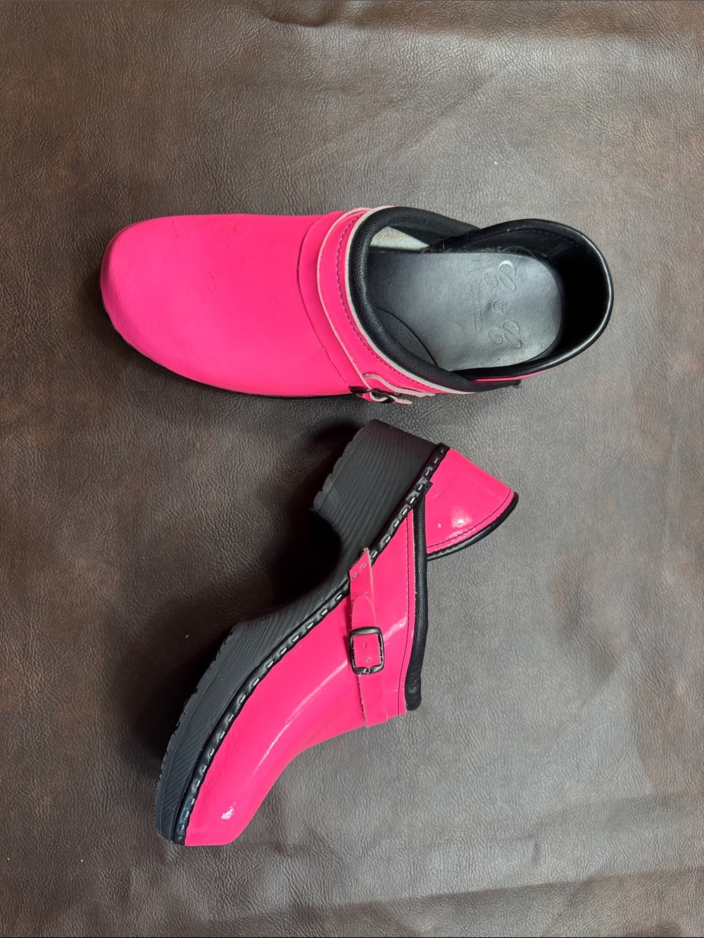 C&C California Hot Pink Clog Mules with Buckle